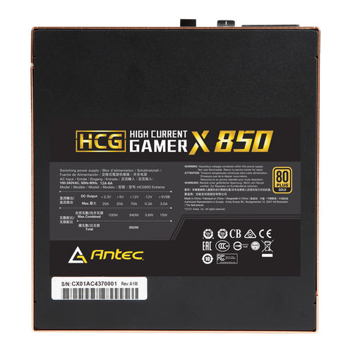 Fuente Alimentacion 850w Antec Hcg850 Extreme 80+Gold Modula | Quonty.com | 0-761345-11554-4