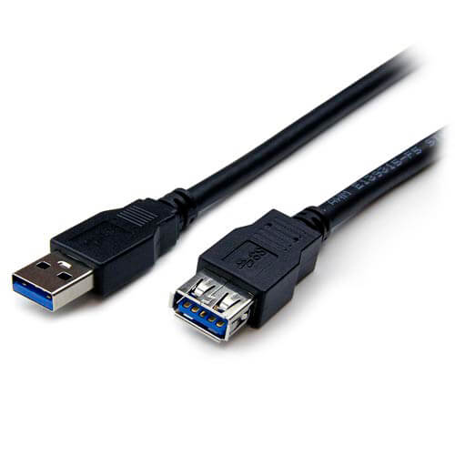 Cable Nano Cable Usb3.0 A/M - Usb3.0 A/H 1.0m Negro | Quonty.com | 10.01.0901-BK