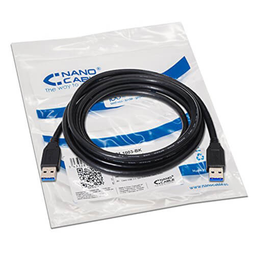 Cable Usb Nano Cable Usb3.0 A/M - A/M 3.0m Negro | Quonty.com | 10.01.1003-BK