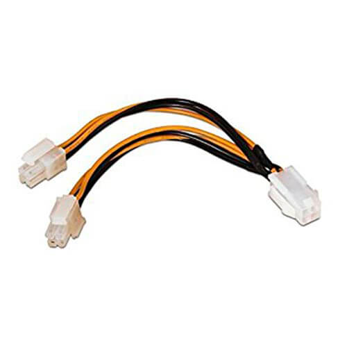 Cable Alimentacion Nano Cable 4pin/H 4+4pin/M 15cm | Quonty.com | 10.19.1401