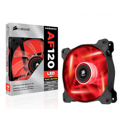 Ventilador Caja Corsair Air Af120 Led-Rojo 120mm | Quonty.com | CO-9050015-RLED