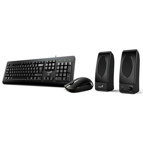 Combo Teclado/Raton/Altavoz Genius Kms-U130 Usb Negro | Quonty.com | 31280005401