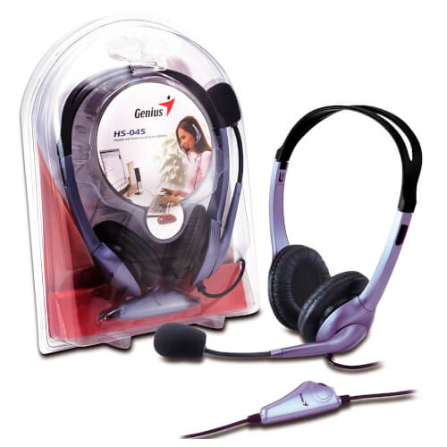Auriculares C/Microfono Genius Hs-04s Jack-3.5mm Negro | Quonty.com | 31710025100