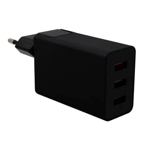 Cargador Usb Pared 3go 3ptos 5v 2.4a (2+1 Rapido) | Quonty.com | ALMUSB3QC