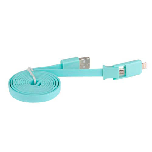 Cable Usb 3go Usb2.0 - Micro Usb2.0 + Lightning Azul | Quonty.com | C119