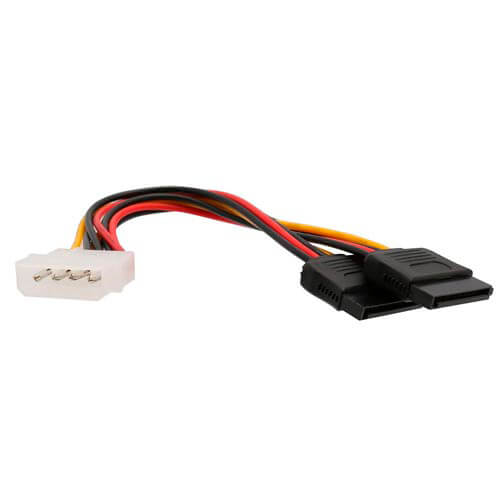 Cable Molex/Sata Alimentacion 3go Molex/M 2xsata/H 0,16m | Quonty.com | CPSATAY