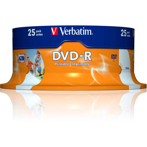 Dvd-R Verbatim 4.7gb 120min 16x Printables 25unds | Quonty.com | 43538
