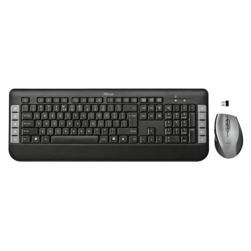 Trust Teclado + Ratón Inalámbrico Tecla. Multimedia. Negro | Quonty.com | 18045