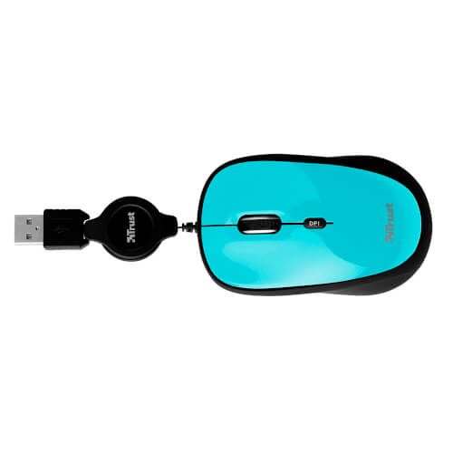 Trust Raton Yvi Con Cable Retractil .Azul | Quonty.com | 19653