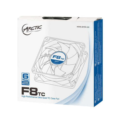 Ventilador 8cm Arctic F8 Tc 1und | Quonty.com | AFACO-080T0-GBA01