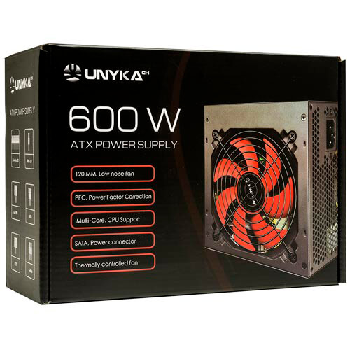 Fuente Unyka 600w Pfc-Pasivo 12cm Atx | Quonty.com | 52035