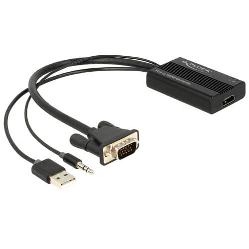 Adaptador/Cable Vga A Hdmi C/Audio Delock + Usb | Quonty.com | 62597