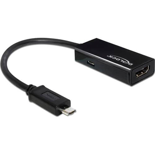 Adaptador Mhl M - Hdmi A/H + Micro Usb B/H Delock | Quonty.com | 65437