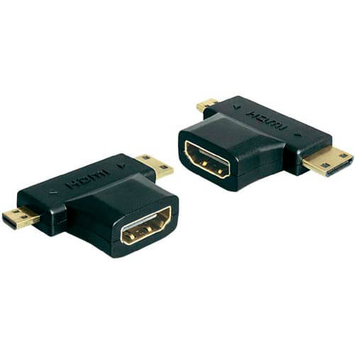 Adaptador Delock Hdmi/H - Mini Hdmi/M + Micro Hdmi/M | Quonty.com | 65446