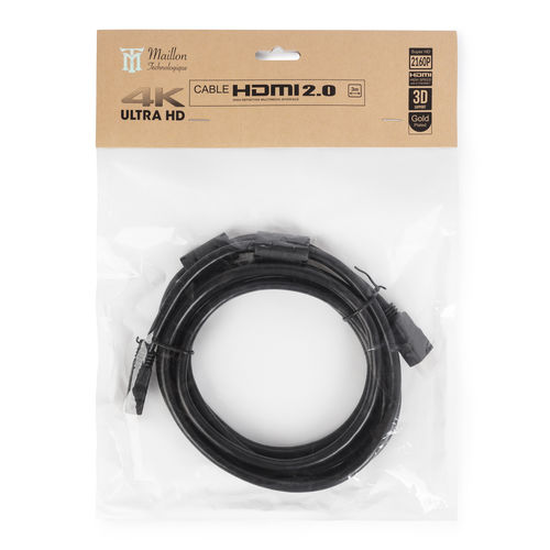 Cable Hdmi M/M Maillon Technologique 3,0m Alta Velocidad Neg | Quonty.com | MTBHDB2030