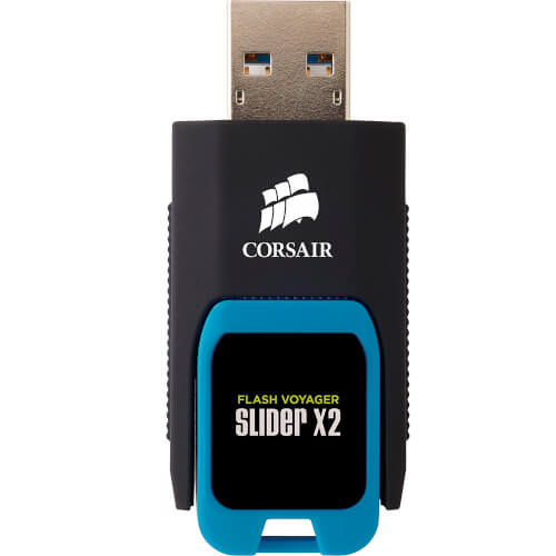 Corsair Voyager Slider X2 128gb 128gb Usb 3.0 Negro, Azul | Quonty.com | CMFSL3X2-128GB
