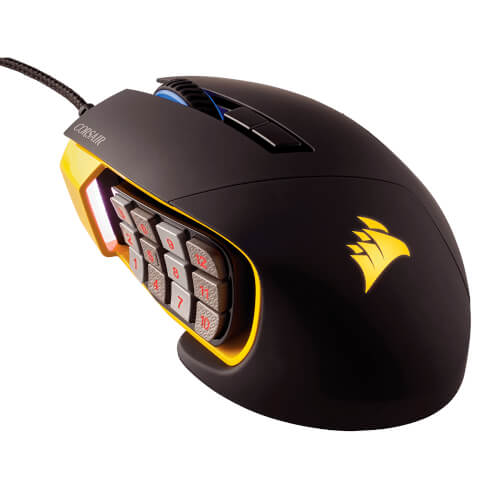 Raton Corsair Gaming Scimitar Pro Rgb Negro-Amarillo | Quonty.com | CH-9304011-EU