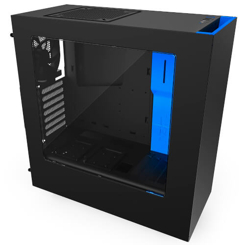Caja Semitorre Nzxt S340 Mid Negro Y Azul | Quonty.com | CA-S340MB-GB