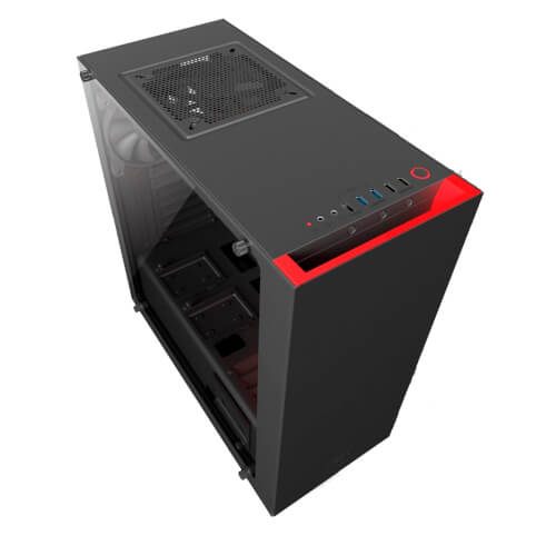 Caja Semitorre Nzxt S340 Elite Mid Negro Y Rojo | Quonty.com | CA-S340W-B4
