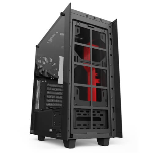 Caja Semitorre Nzxt S340 Elite Mid Negro Y Rojo | Quonty.com | CA-S340W-B4