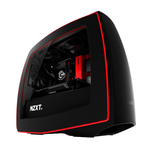 Caja Semitorre Nzxt Manta Mini Itx Con Ventana Negro Y Rojo | Quonty.com | CA-MANTW-M2