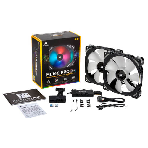 Ventilador 14cm Corsair Ml140 Pro Rgb Premium 2unds | Quonty.com | CO-9050078-WW