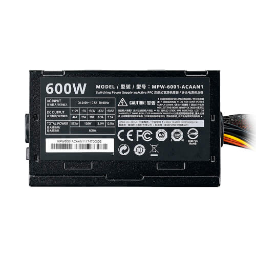 Fuente Alimentacion Cooler Master Elite V3 600w Mpw-6001 | Quonty.com | MPW-6001-ACABN1-EU