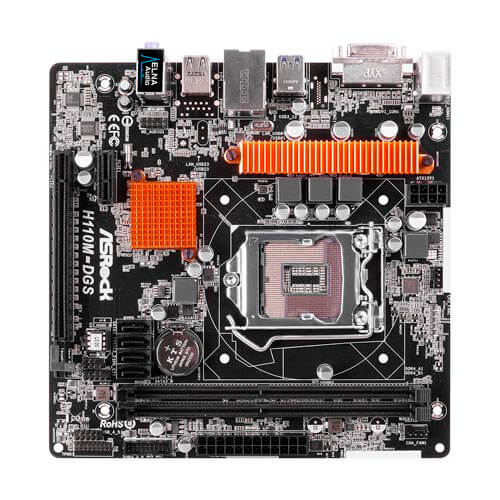 Placa Asrock H110m-Dgs Intel1151 Ddr4 Pcie3.0 Sata3 Usb3.0 | Quonty.com | 90-MXB0S0-A0UAYZ