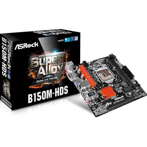 Placa Asrock B150m-Hds Intel1151 Ddr4 Pcie3.0 Sata3 Usb3.0 | Quonty.com | 90-MXB160-A0UAYZ