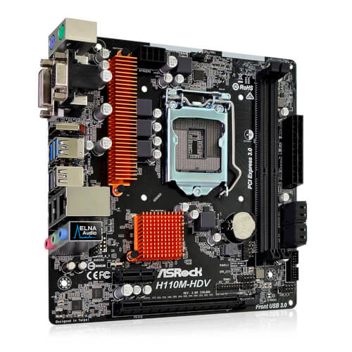 Placa Asrock H110m-Hdv R3.0 Intel1151 Ddr4 Hdmi Pcie3.0 | Quonty.com | 90-MXB4W0-A0UAYZ