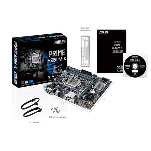 Placa Asus Prime B250m-K Intel1151 4ddr4 Dvi Pcie3.0 Sata3 | Quonty.com | 90MB0T10-M0EAY0