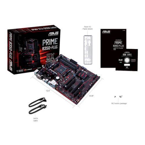 Placa Asus Prime B350-Plus Amd Am4 4ddr4 Hdmi Pcie3.0 M.2 | Quonty.com | 90MB0TG0-M0EAY0