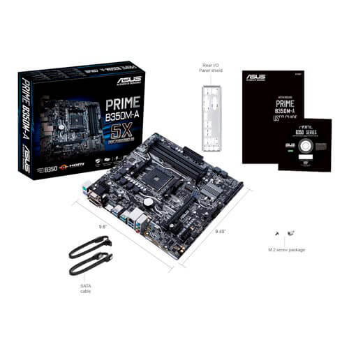 Placa Asus Prime B350m-K Am4 Ddr4 Dvi Usb3.1 Matx | Quonty.com | 90MB0UH0-M0EAY0