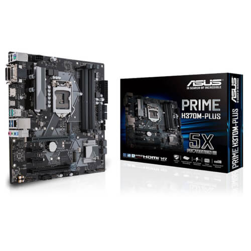 Placa Asus Prime H370m-Plus Intel1151 Pcie3.0 M.2 Matx | Quonty.com | 90MB0WC0-M0EAY0