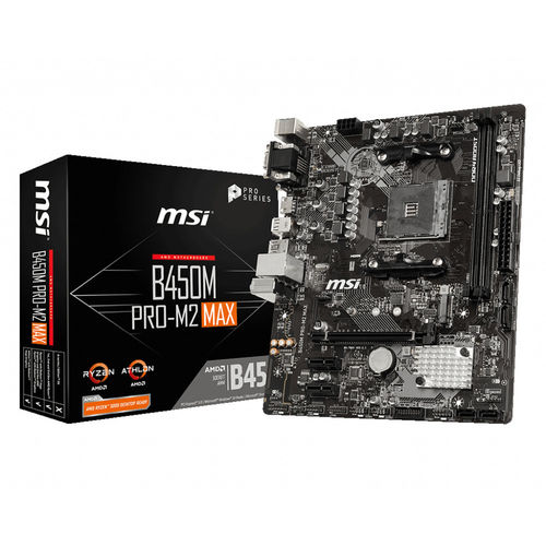 Placa Msi B450m Pro-M2 Max Amd Am4 Ddr4 Hdmi Pcie3.0 M.2 Sata3 Usb3.2 Matx | Quonty.com | 911-7B84-024