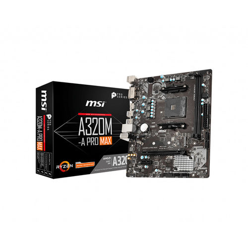 Placa Msi A320m-A Pro Max Amd Am4 Ddr4 Hdmi Pcie3.0 M.2 Sata3 Usb3.2 Matx | Quonty.com | 911-7C52-001