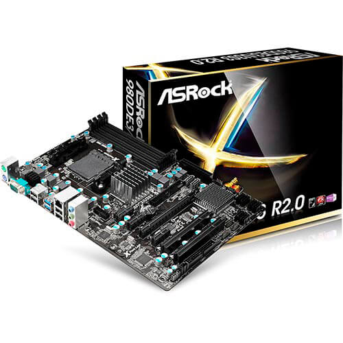 Placa Asrock 980de3/U3s3 R2.0 Am3+ 4ddr3 Atx | Quonty.com | 90-MXGLR0-A0UAYZ