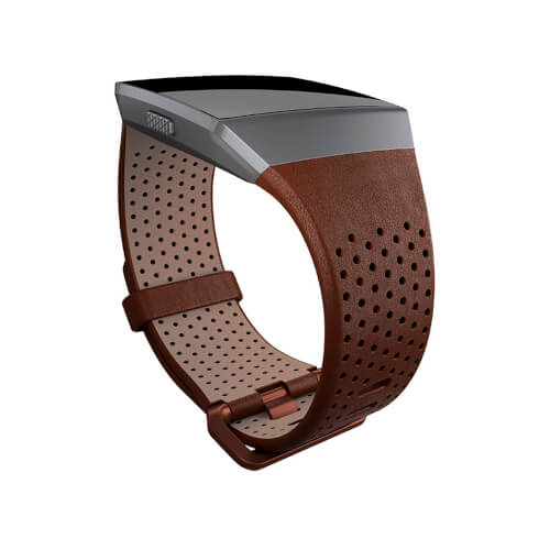 Fitbit Ionic Correa De Cuero Perrforado Horween Cognac | Quonty.com | FB164LBDBL