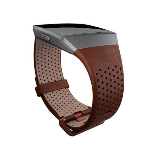 Fitbit Ionic Correa De Cuero Perrforado Horween Cognac 14cm | Quonty.com | FB164LBDBS