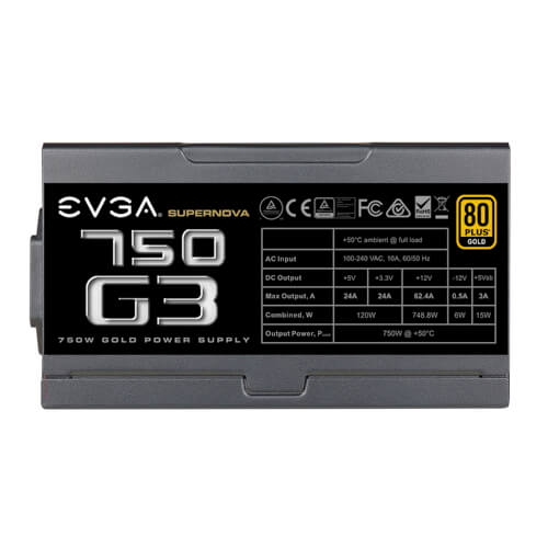 Fuente Alimentacion Evga Supernova 750 G3, 80 Plus Gold 750w | Quonty.com | 220-G3-0750-X2