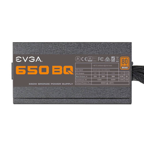 Fuente Alimentacion Evga 650 Bq, 80+ Bronze 650w | Quonty.com | 110-BQ-0650-V2