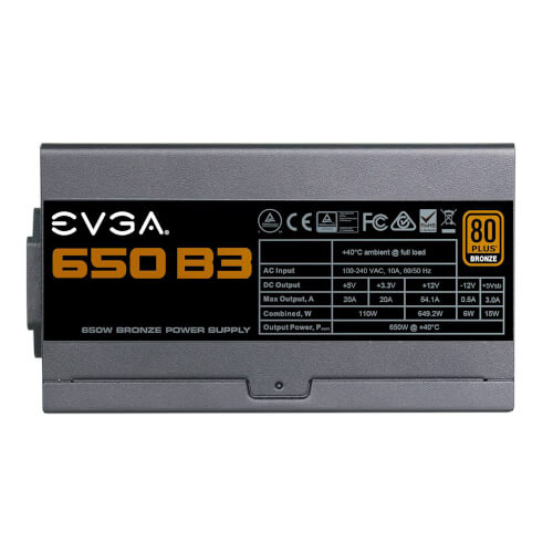 Fuente Alimentacion Evga 650 B3, 80 Plus Bronze 650w | Quonty.com | 220-B3-0650-V2
