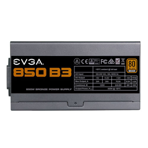 Fuente Alimentacion Evga 850 B3, 80 Plus Bronze 850w | Quonty.com | 220-B3-0850-V2