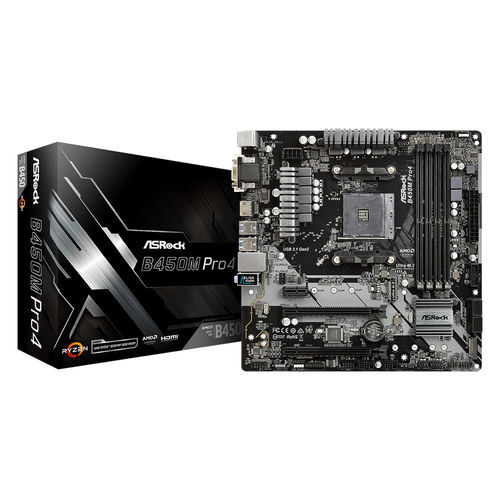 Placa Base Asrock B450m Pro4 Amd Am4 Atx | Quonty.com | 90-MXB8F0-A0UAYZ
