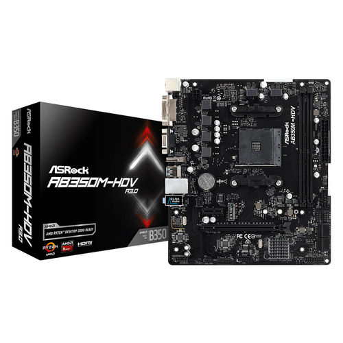 Placa Base Asrock Ab350m-Hdv R3.0 Amd Am4 Atx | Quonty.com | 90-MXB990-A0UAYZ