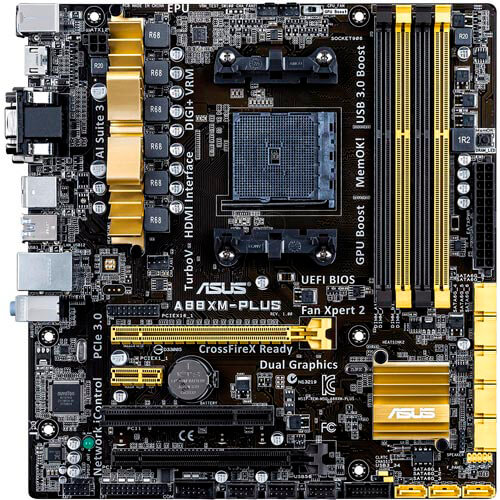 Placa Asus A88xm-Plus Fm2 4ddr3 Hdmi Usb3.0 Matx | Quonty.com | 90MB0H50-M0EAY0