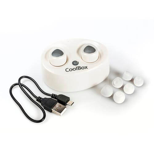 Auriculares Intrauditivos Coolbox Coolair Blanco | Quonty.com | COO-AUBP02-WH