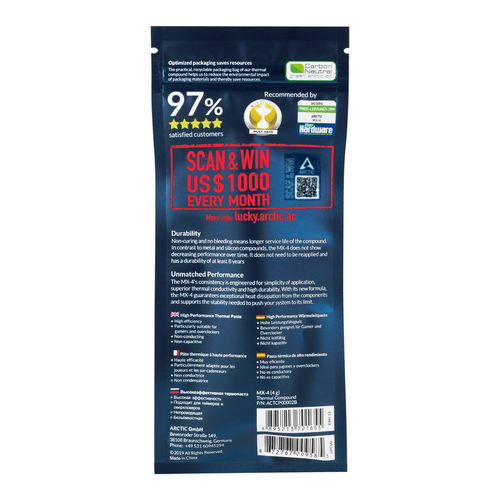 Pasta Termica Arctic Mx-4 4gr 2019 | Quonty.com | ACTCP00002B