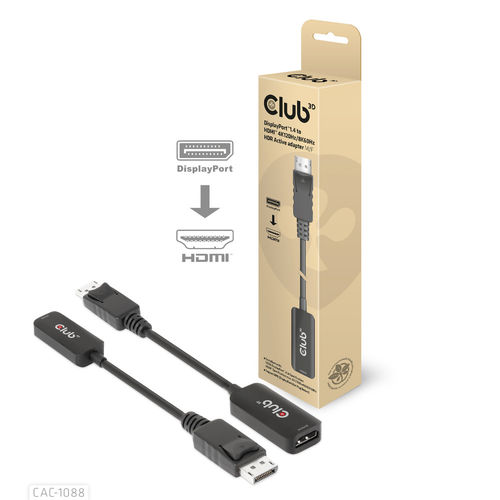 Adaptador Activo Club 3d Displayport 1.4 A Hdmi 4k 120hz/8k 60hz Hdr | Quonty.com | CAC-1088