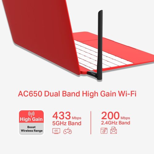 Adaptador Red Mercusys Mu6h Usb2.0 Wifi-Ac/433 Mbps 1antena Dualband | Quonty.com | MU6H